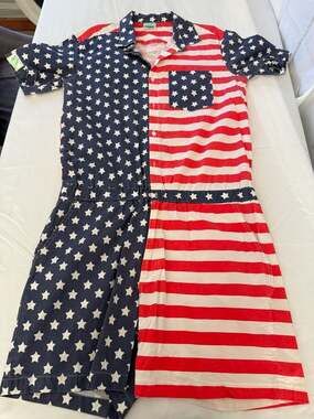Zesties American Flag Male Romper Patriotic Size XL